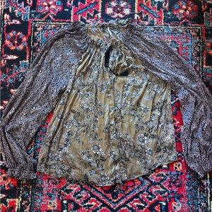 Free People Boho Floral Peasant Blouse